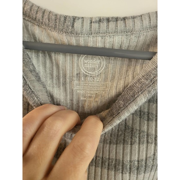 Wonder Nation Gray Hacci Ribbed Pajama Top - Large (10-12) - Picture 2 of 3